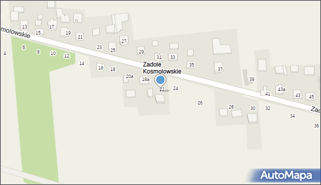 Zadole Kosmolowskie, Zadole Kosmolowskie, 22, mapa Zadole Kosmolowskie