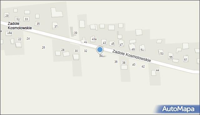 Zadole Kosmolowskie, Zadole Kosmolowskie, 34, mapa Zadole Kosmolowskie