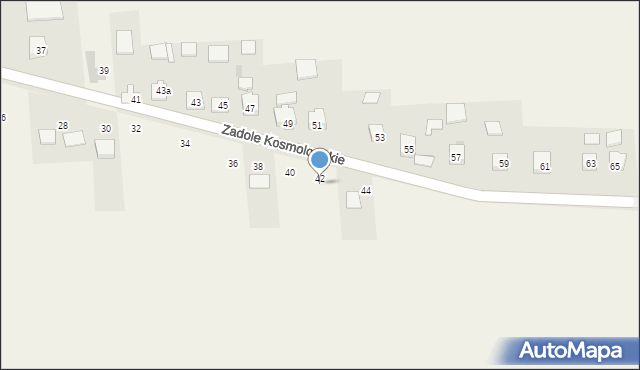 Zadole Kosmolowskie, Zadole Kosmolowskie, 42, mapa Zadole Kosmolowskie