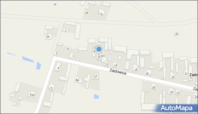 Zadowice, Zadowice, 11, mapa Zadowice