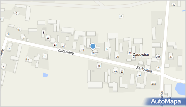 Zadowice, Zadowice, 16, mapa Zadowice