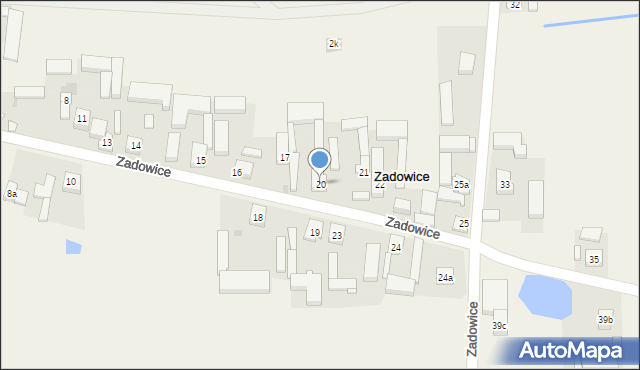 Zadowice, Zadowice, 20, mapa Zadowice