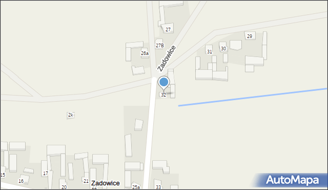 Zadowice, Zadowice, 32, mapa Zadowice