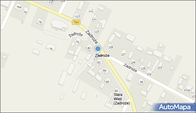 Zadroże, Zadroże, 82, mapa Zadroże