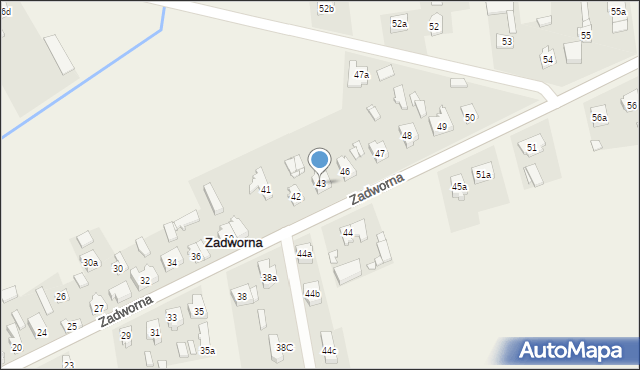 Zadworna, Zadworna, 43, mapa Zadworna