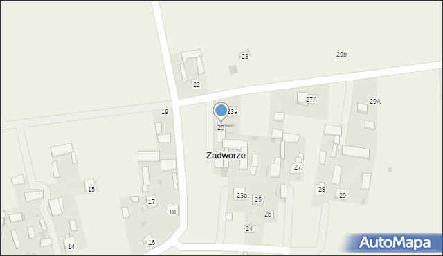 Zadworze, Zadworze, 20, mapa Zadworze