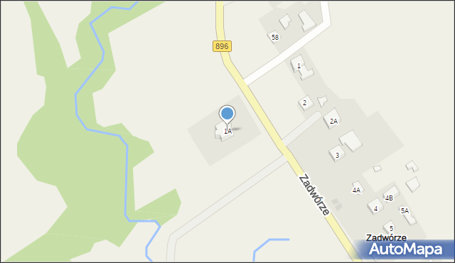 Zadwórze, Zadwórze, 1A, mapa Zadwórze