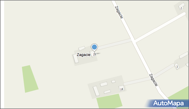 Zagacie, Zagacie, 19, mapa Zagacie