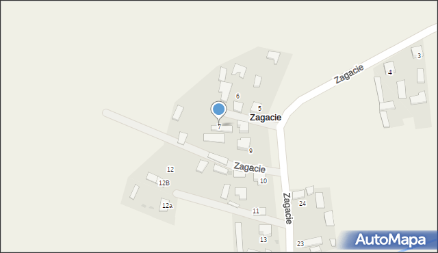 Zagacie, Zagacie, 7, mapa Zagacie