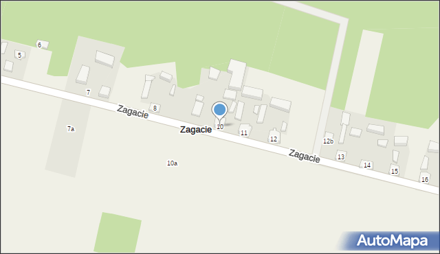 Zagacie, Zagacie, 10, mapa Zagacie