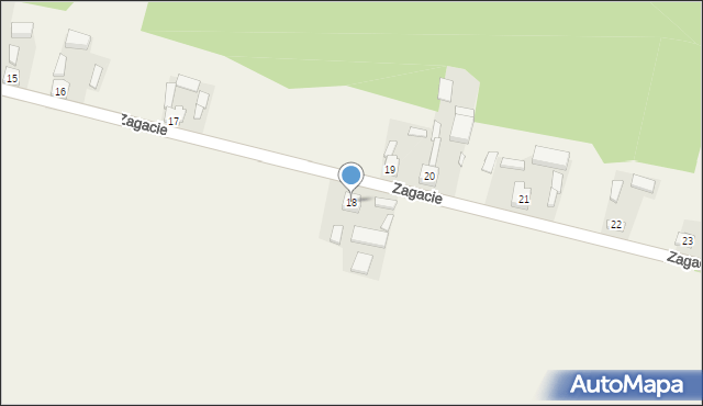 Zagacie, Zagacie, 18, mapa Zagacie