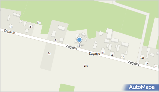 Zagacie, Zagacie, 8, mapa Zagacie