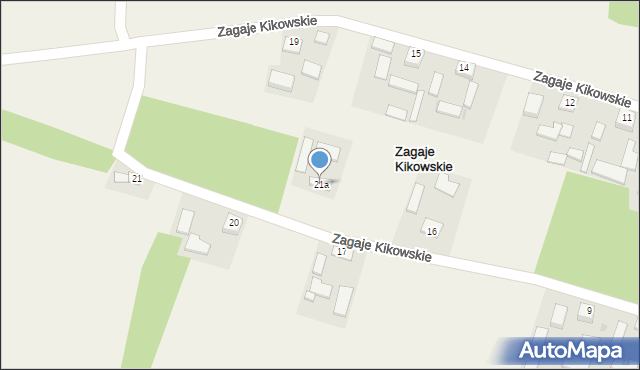 Zagaje Kikowskie, Zagaje Kikowskie, 21a, mapa Zagaje Kikowskie