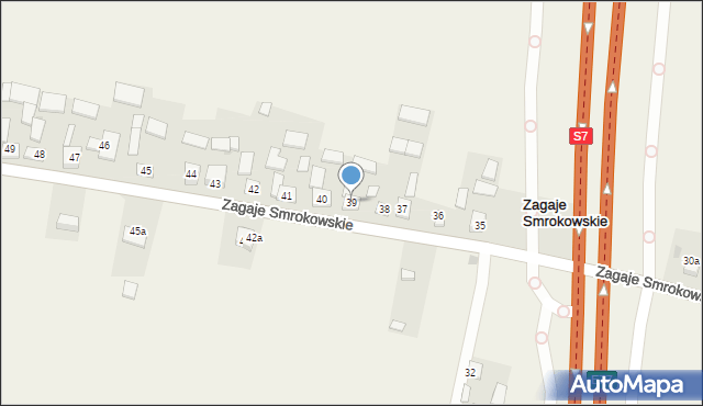 Zagaje Smrokowskie, Zagaje Smrokowskie, 39, mapa Zagaje Smrokowskie