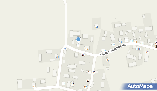 Zagaje Stradowskie, Zagaje Stradowskie, 17, mapa Zagaje Stradowskie