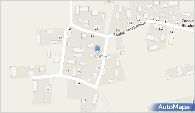 Zagaje Stradowskie, Zagaje Stradowskie, 38, mapa Zagaje Stradowskie