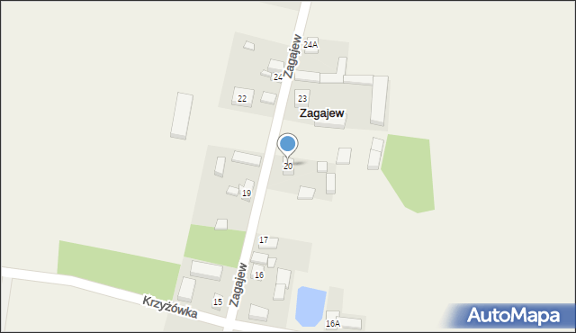 Zagajew, Zagajew, 20, mapa Zagajew