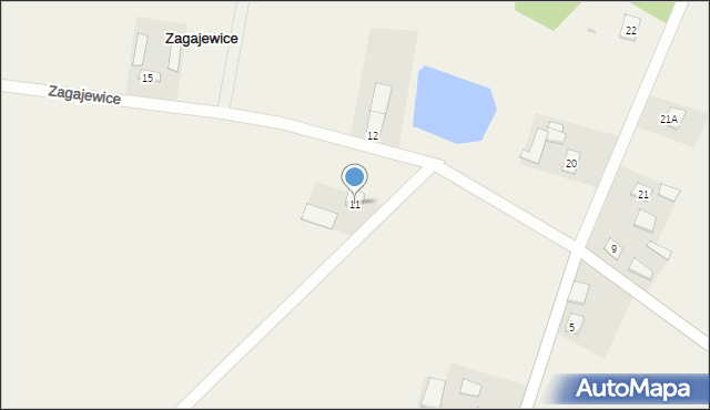 Zagajewice, Zagajewice, 11, mapa Zagajewice