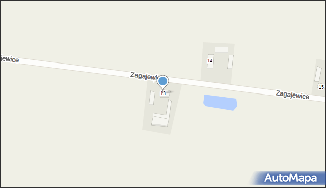 Zagajewice, Zagajewice, 13, mapa Zagajewice