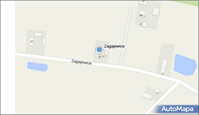 Zagajewice, Zagajewice, 15, mapa Zagajewice