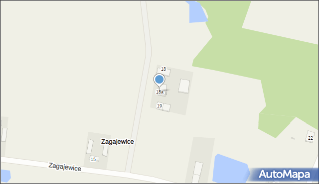 Zagajewice, Zagajewice, 18a, mapa Zagajewice