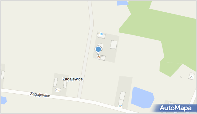 Zagajewice, Zagajewice, 19, mapa Zagajewice