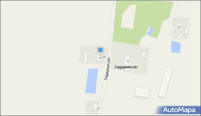 Zagajewiczki, Zagajewiczki, 11, mapa Zagajewiczki