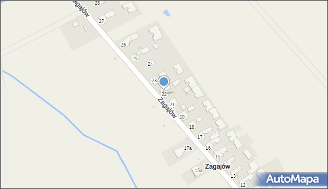 Zagajów, Zagajów, 22, mapa Zagajów