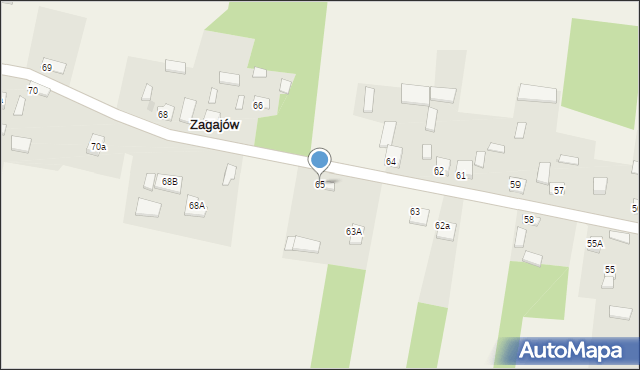 Zagajów, Zagajów, 65, mapa Zagajów