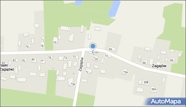 Zagajów, Zagajów, 71, mapa Zagajów