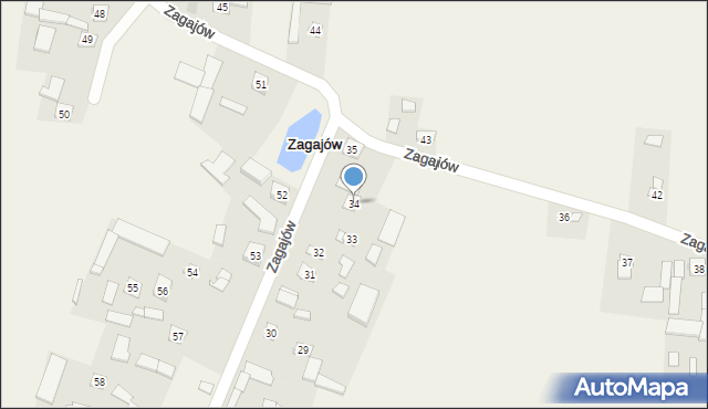 Zagajów, Zagajów, 34, mapa Zagajów