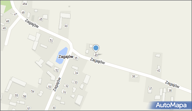 Zagajów, Zagajów, 43, mapa Zagajów