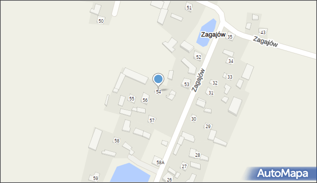 Zagajów, Zagajów, 54, mapa Zagajów