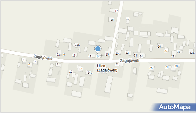 Zagajówek, Zagajówek, 14, mapa Zagajówek