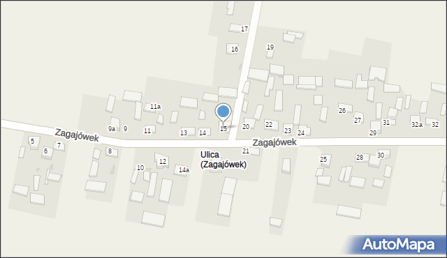 Zagajówek, Zagajówek, 15, mapa Zagajówek