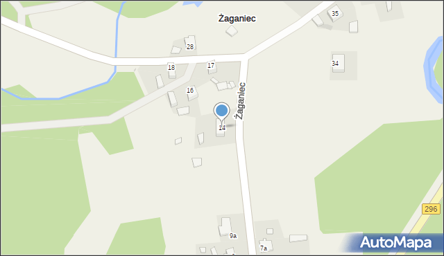 Żaganiec, Żaganiec, 14, mapa Żaganiec