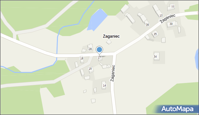 Żaganiec, Żaganiec, 17, mapa Żaganiec