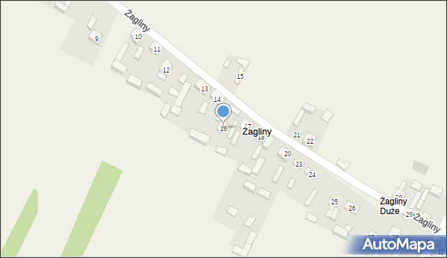 Żagliny, Żagliny, 16, mapa Żagliny