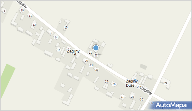 Żagliny, Żagliny, 22, mapa Żagliny