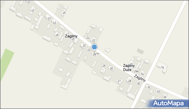 Żagliny, Żagliny, 24, mapa Żagliny