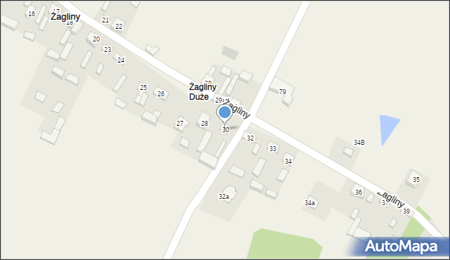 Żagliny, Żagliny, 30, mapa Żagliny