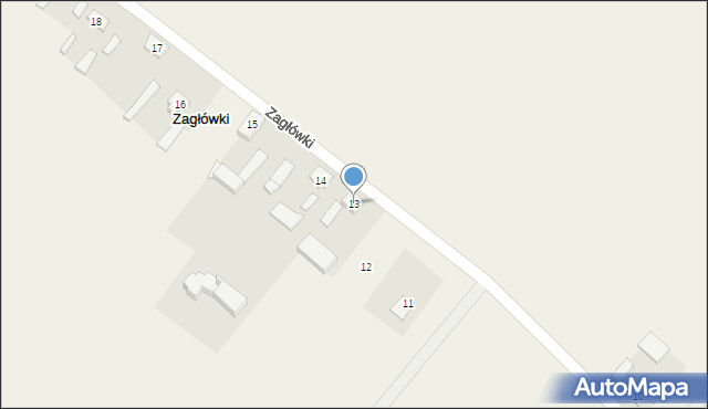 Zagłówki, Zagłówki, 13, mapa Zagłówki