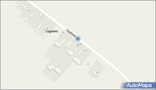 Zagłówki, Zagłówki, 14, mapa Zagłówki