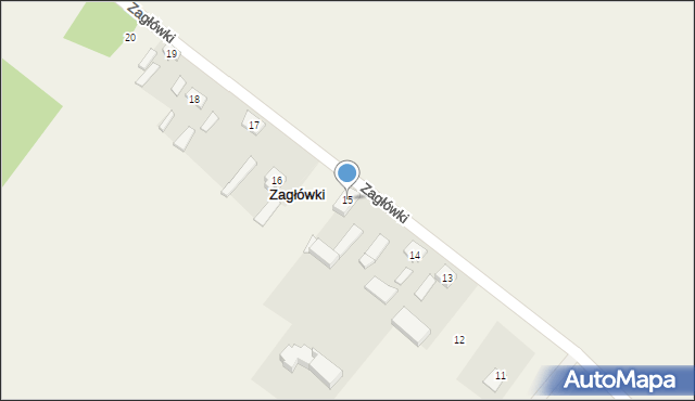 Zagłówki, Zagłówki, 15, mapa Zagłówki