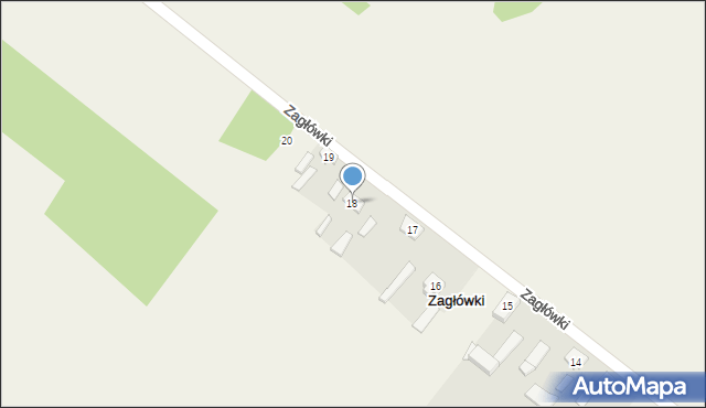 Zagłówki, Zagłówki, 18, mapa Zagłówki