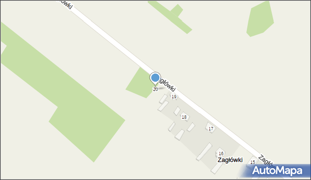 Zagłówki, Zagłówki, 20, mapa Zagłówki