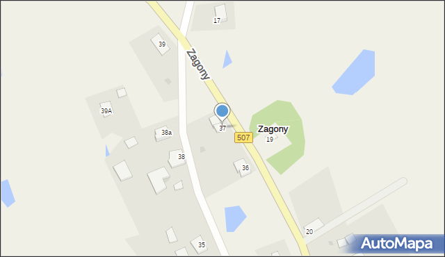 Zagony, Zagony, 37, mapa Zagony