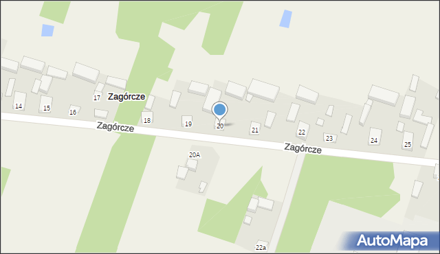 Zagórcze, Zagórcze, 20, mapa Zagórcze