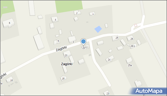 Zagórki, Zagórki, 22, mapa Zagórki