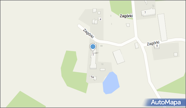 Zagórki, Zagórki, 1, mapa Zagórki